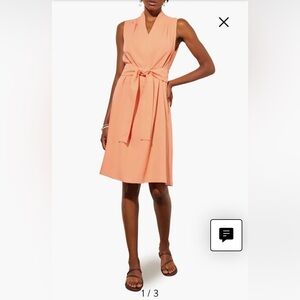 MING WANG SZ L Peach Sleeveless Wrap Dress simplistic beauty